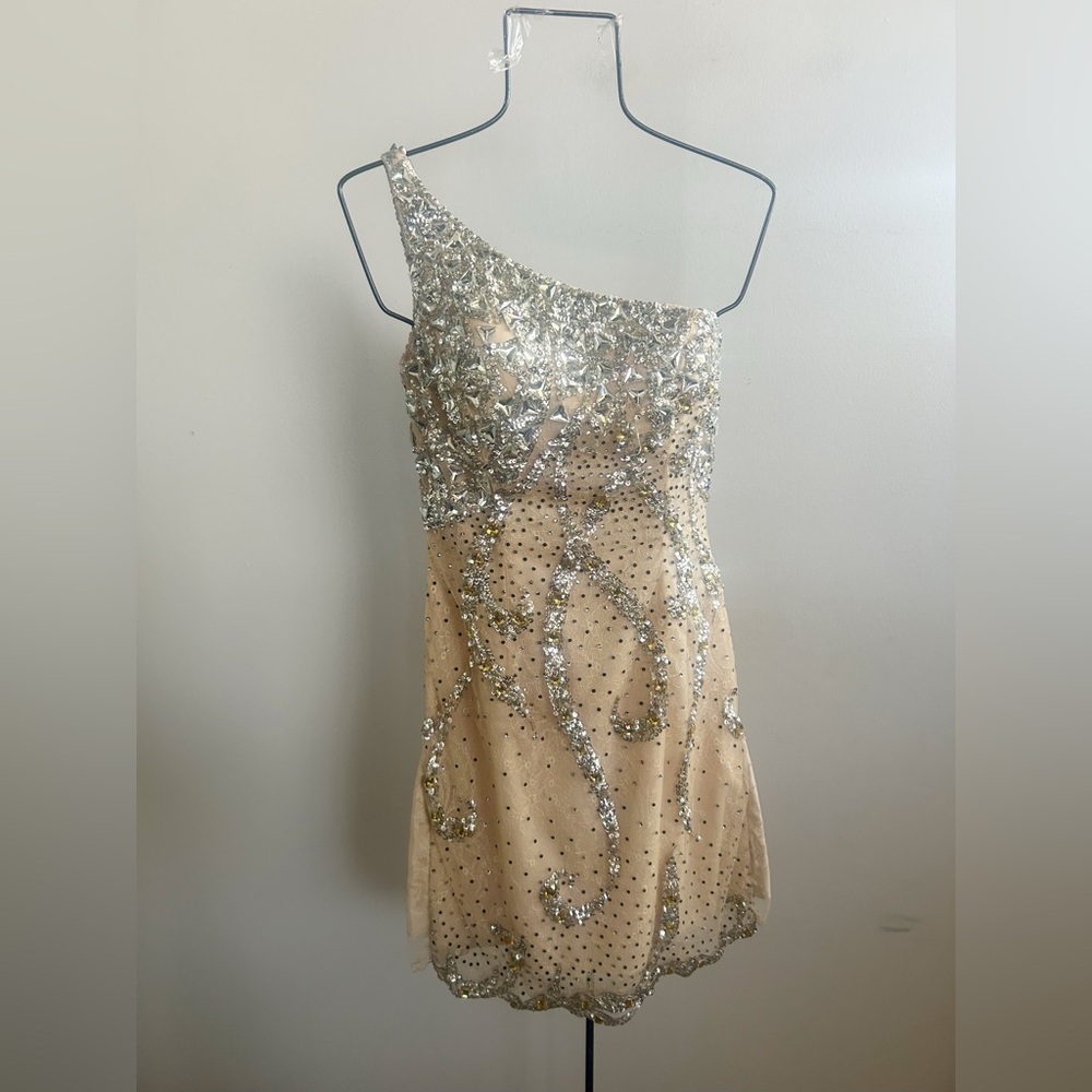 Sherri Hill‎ beaded one shoulder mini dress 4